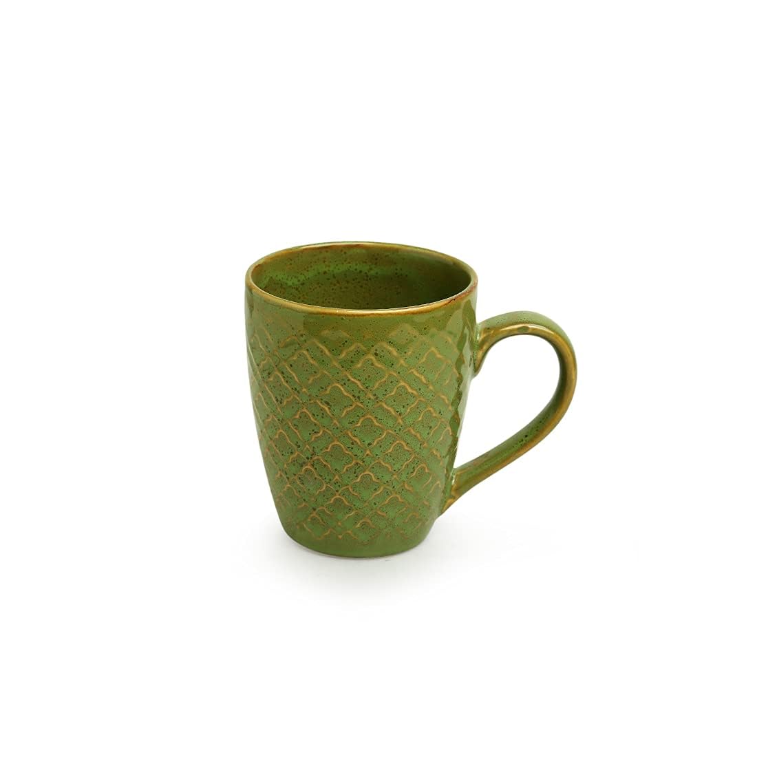 Exotic Green 'Moroccan Turqouise' Hand Glazed & Embossed Ceramic Coffee Mug Set of 2 Ceramic Mugs Tea Mugs