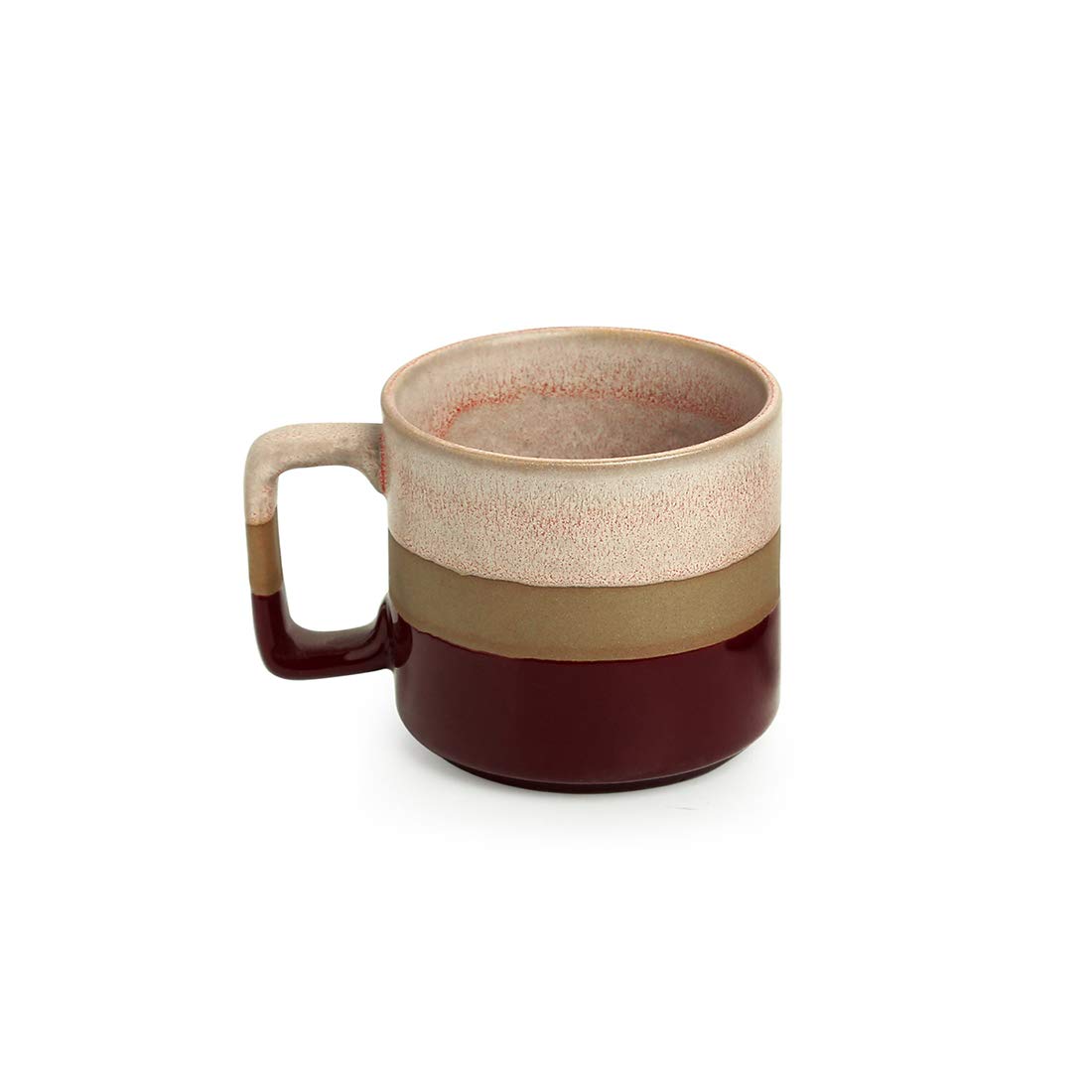 Exotic Green Hand Glazed Ceramic Studio Pottery Tri Color Green & Brown Tea & Coffe Cup I Ceramic Cup Set of 2