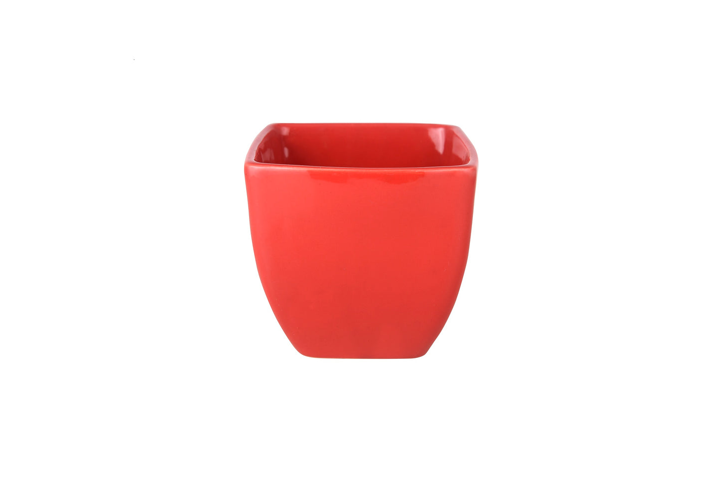 Exotic Green Red Colour Cubo Shape Ceramic Pot I Ceramic Pot for Indoor Plants I Combo Pack Set of 2