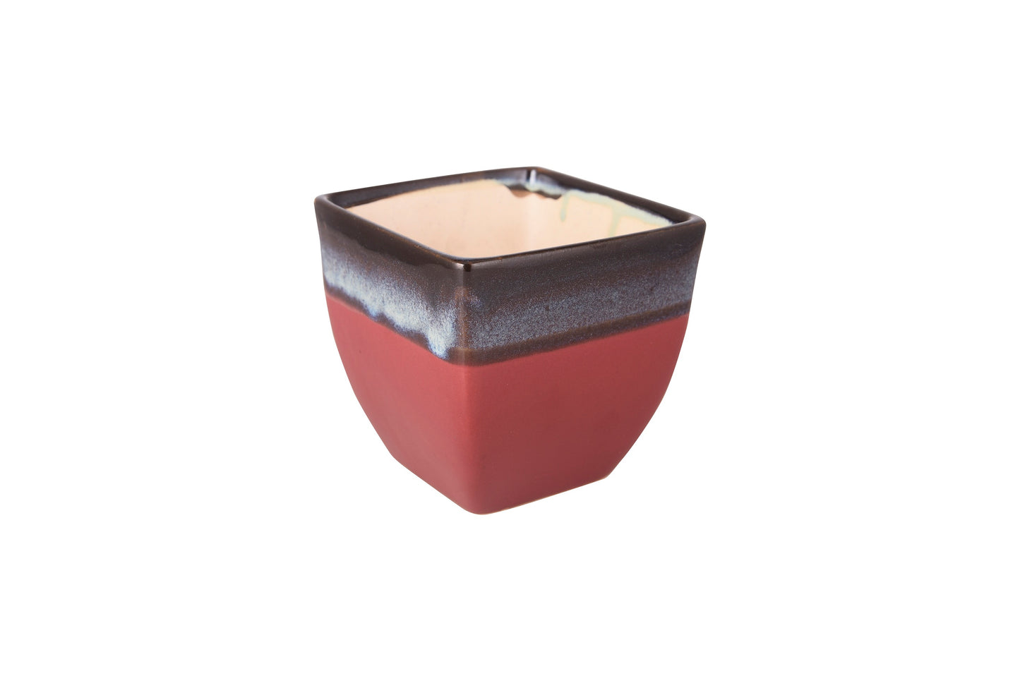 Exotic Green Dual English Purple Cubo Shape Ceramic Studio Pottery/ Planter/Pot for Indoor Plants