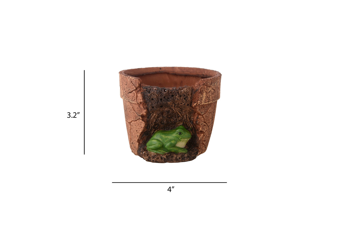 Exotic Green Beautiful Attractive Brown Colour Frog Fiber Planter for Indoor Plants & Balcony Gardening