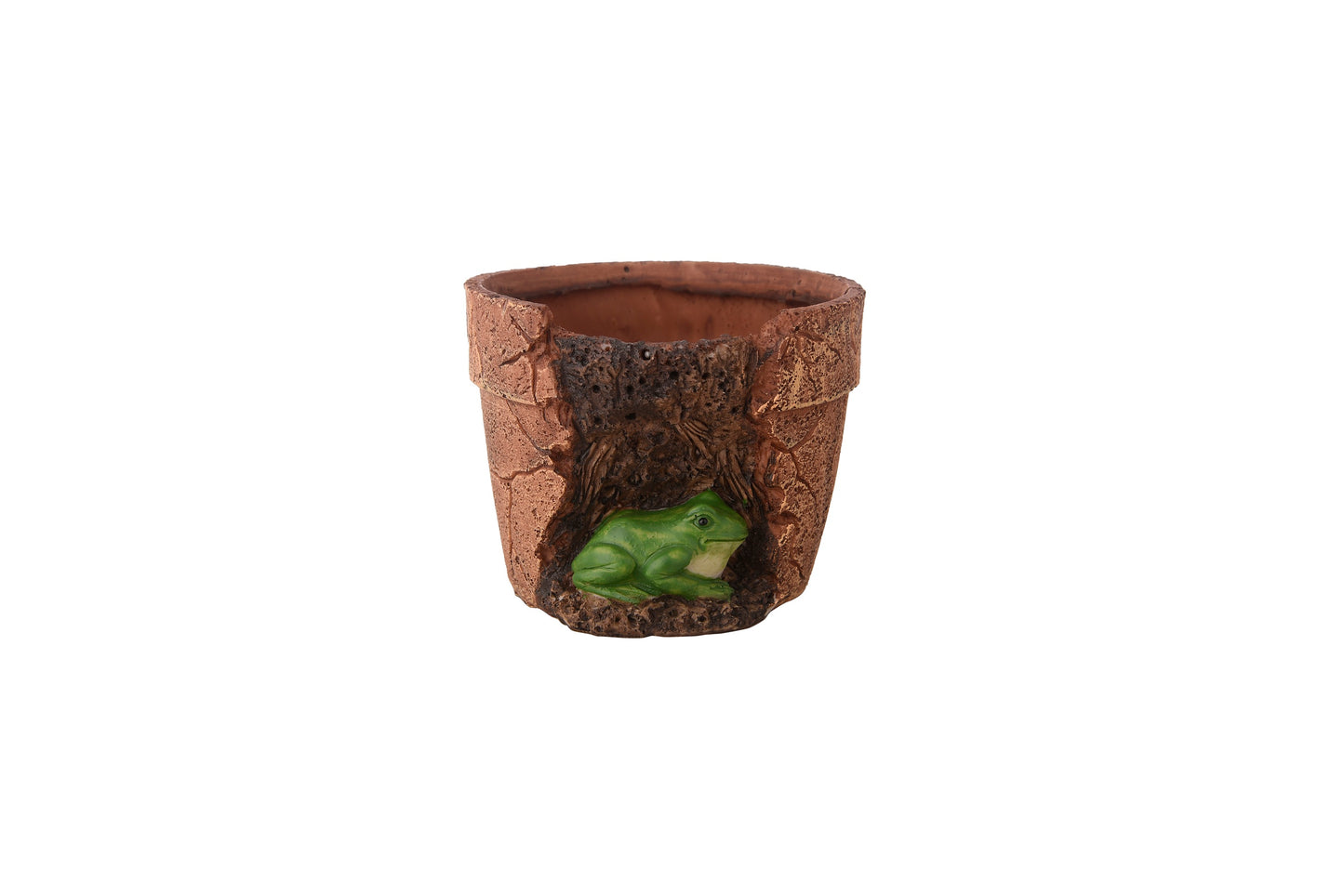 Exotic Green Beautiful Attractive Brown Colour Frog Fiber Planter for Indoor Plants & Balcony Gardening