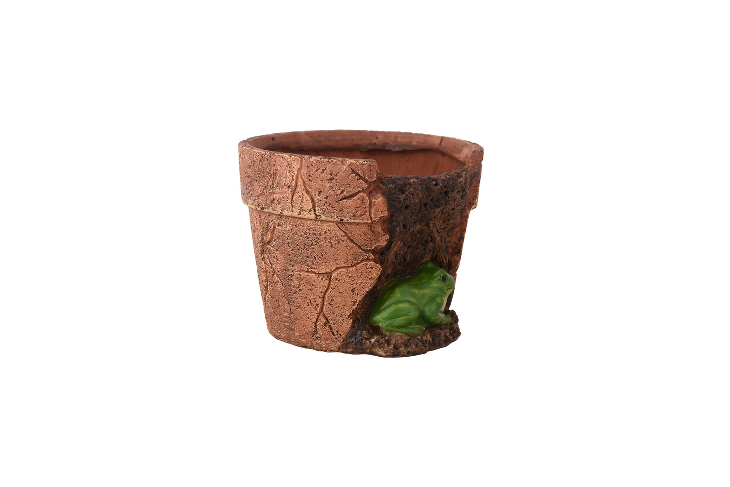 Exotic Green Beautiful Attractive Brown Colour Frog Fiber Planter for Indoor Plants & Balcony Gardening