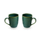 Exotic Green 'Moroccan Turqouise' Hand Glazed & Embossed Ceramic Coffee Mug Set of 2 Ceramic Mugs Tea Mugs