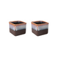Exotic Green Dual Choco Brown Colour Square Shape Ceramic Pot I Ceramic Pot for Indoor Plants I Combo Pack Set of 2