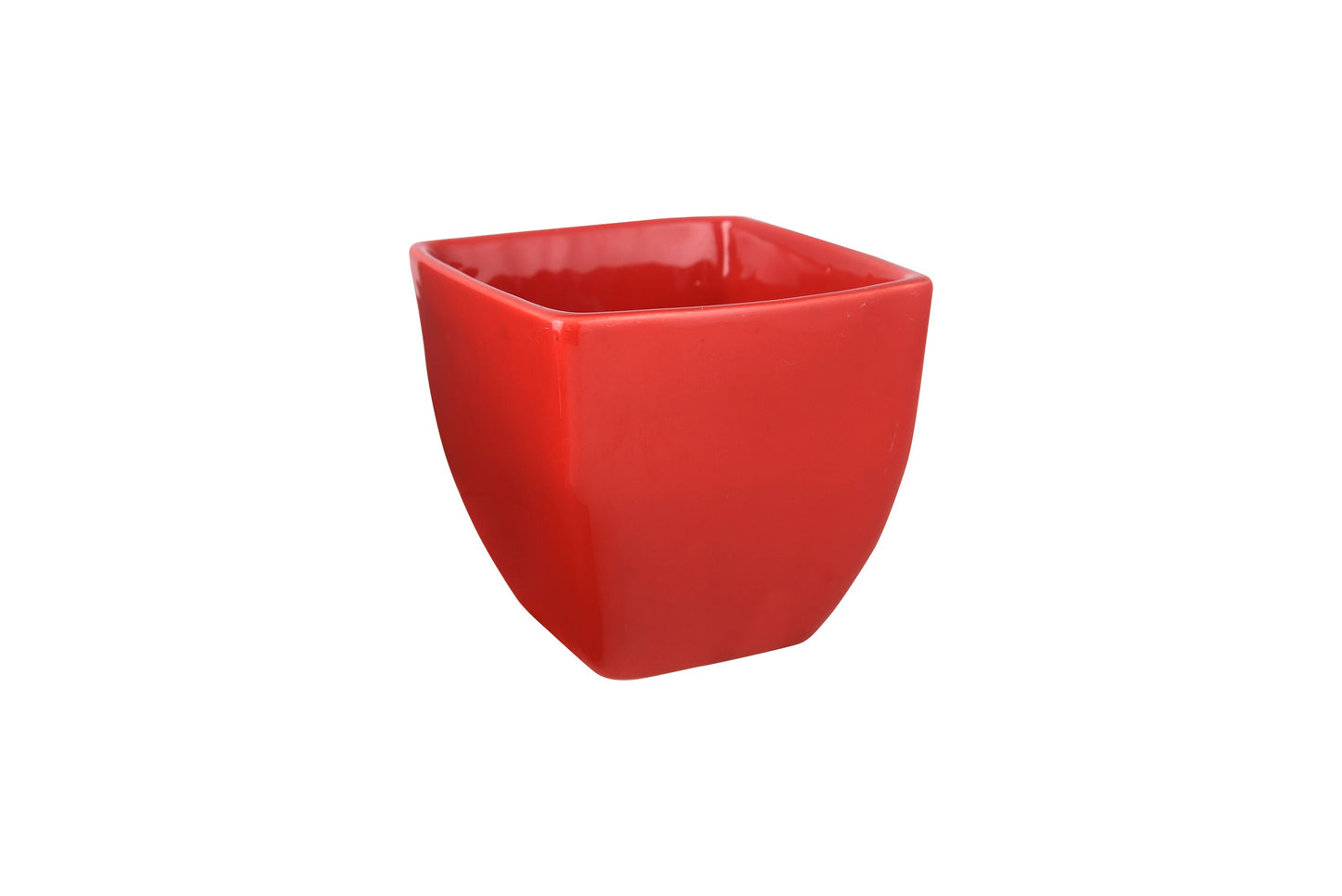 Exotic Green Red Colour Cubo Shape Ceramic Pot I Ceramic Pot for Indoor Plants I Combo Pack Set of 2