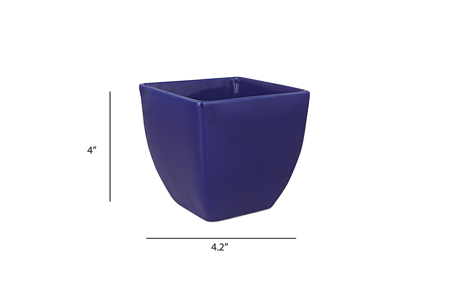 Exotic Green Solid Blue Colour Cubo Shape Ceramic Studio Pottery/ Planter/Pot for Indoor Plants