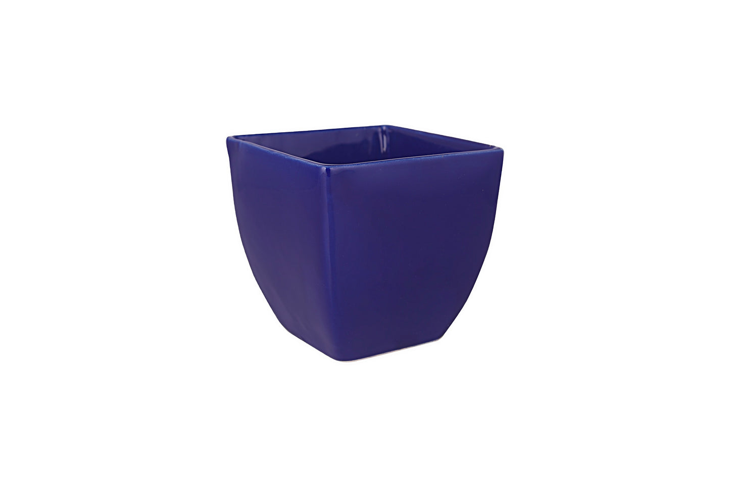 Exotic Green Solid Blue Colour Cubo Shape Ceramic Studio Pottery/ Planter/Pot for Indoor Plants