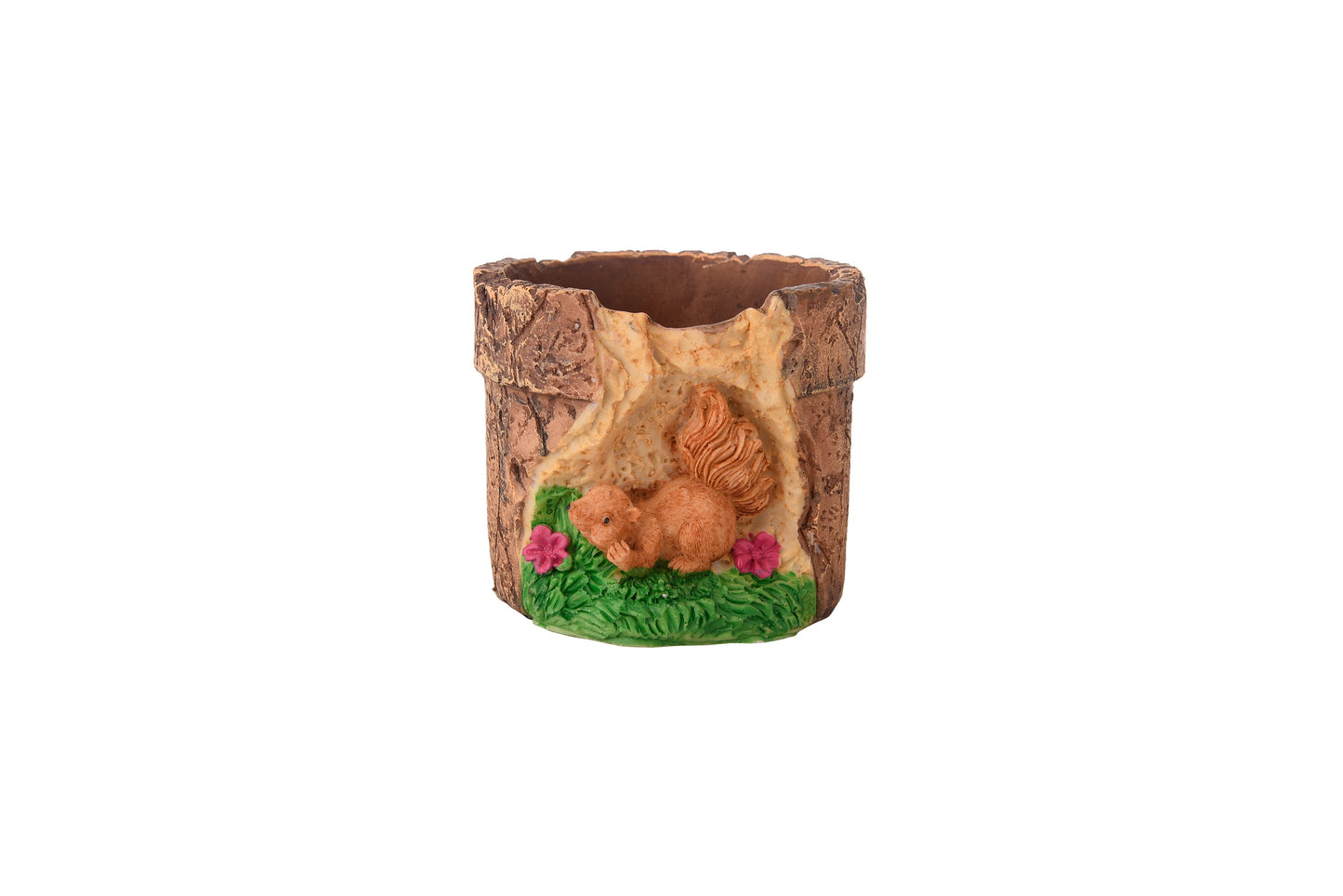 Exotic Green Beautiful Attractive Brown Colour Squirrel Fiber Planter for Indoor Plants & Balcony Gardening