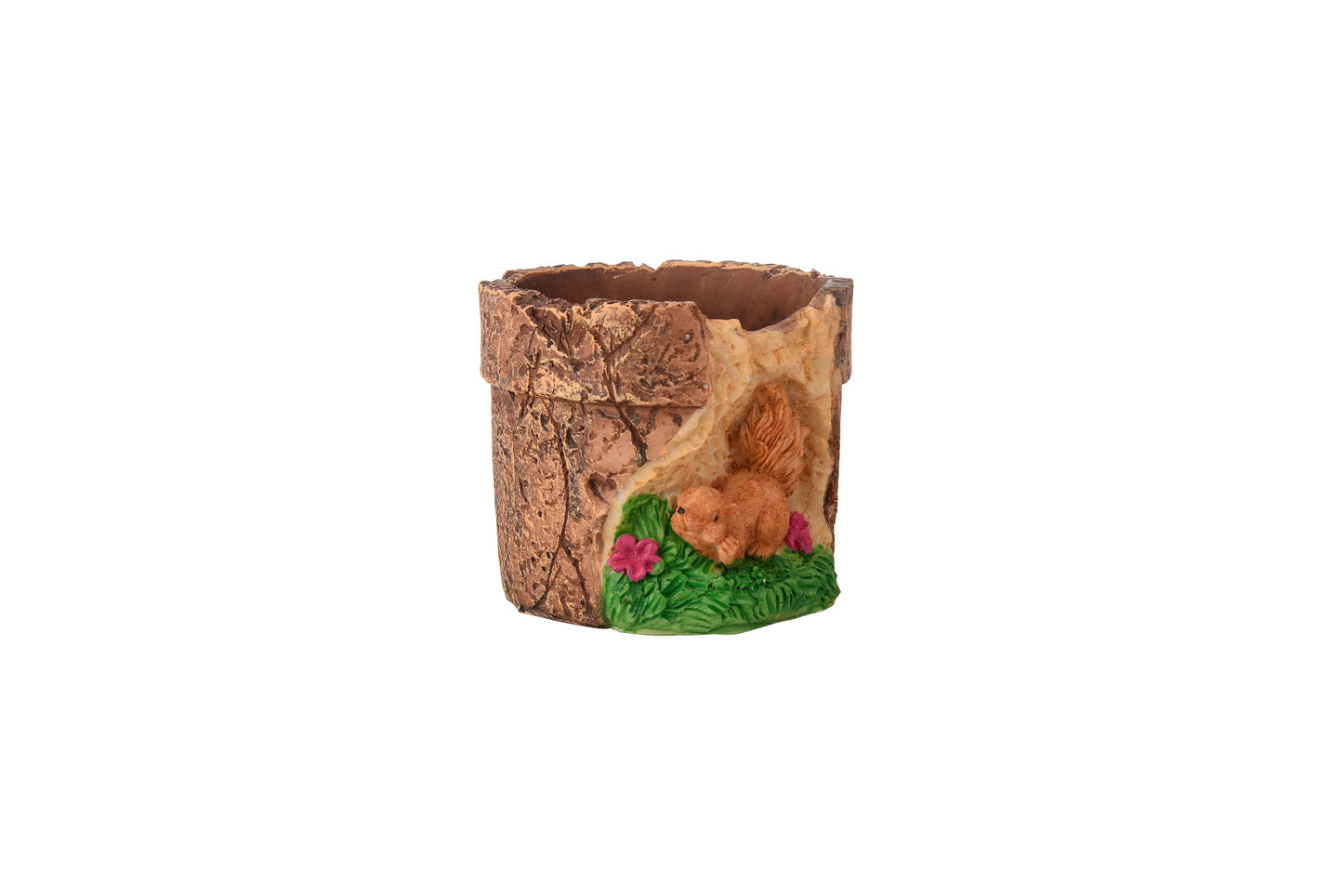 Exotic Green Beautiful Attractive Brown Colour Squirrel Fiber Planter for Indoor Plants & Balcony Gardening